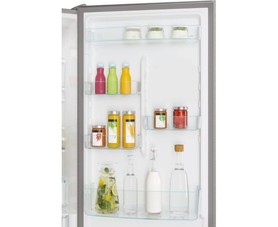 Candy Refrigerator CCE7T620EX Energy efficiency class E, Free standing, Combi, Height 200 cm, No Frost system, Fridge net capacity 258 L, Freezer net capacity 119 L, Display, 37 dB, Silver