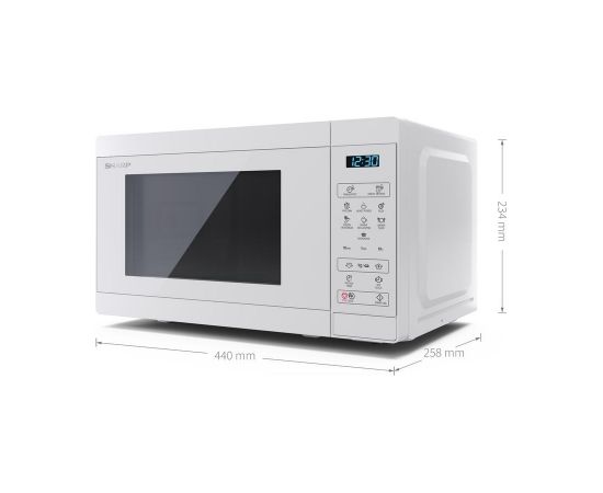 Sharp Microwave Oven YC-MS02E-C Free standing, 800 W, White