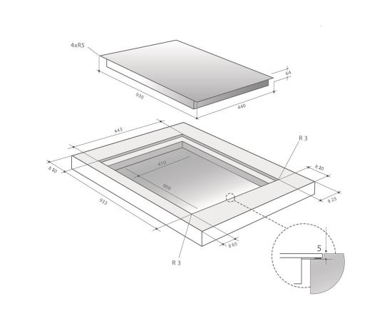 Built-in hob De Dietrich DPI7766XP