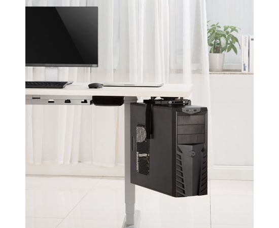 Maclean MC-885 B Under Desk Computer Holder Black Adjustable Max. 10kg.