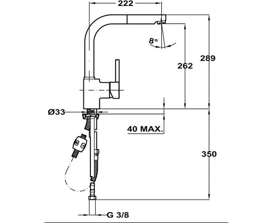 Sink Tap Teka ARK938 TG, Onyx