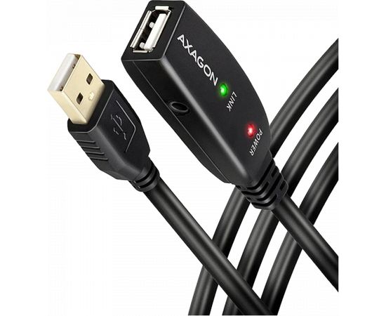 Axagon ADR-215 Active extension USB 2.0 A-M > A-F cable, 15 m long. Power supply option.