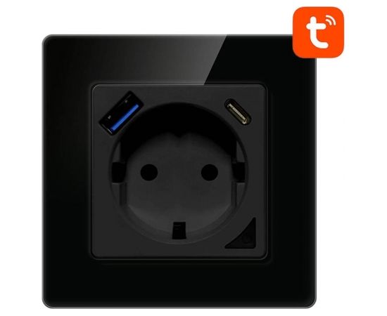 Smart WiFi Wall Socket Avatto N-WOT10-USB-B TUYA USB USB-C (black)