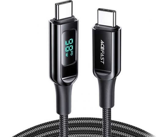 Cable USB-C to USB-C Acefast C6-03 with display, 100W, 2m (black)