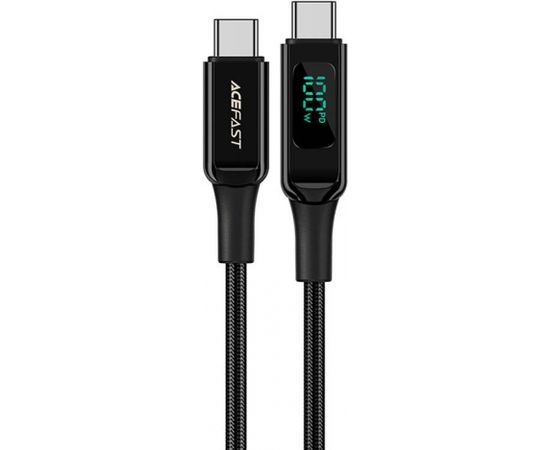 Cable USB-C to USB-C Acefast C6-03 with display, 100W, 2m (black)