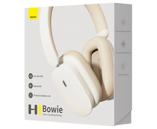 Baseus Bowie H1 Wireless headphones Bluetooth 5.2, ANC (white)