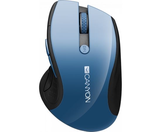 CANYON MW-01, 2.4GHz wireless mouse with 6 buttons, optical tracking - blue LED, DPI 1000/1200/1600, Blue Gray pearl glossy, 113x71x39.5mm, 0.07kg