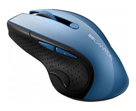 CANYON MW-01, 2.4GHz wireless mouse with 6 buttons, optical tracking - blue LED, DPI 1000/1200/1600, Blue Gray pearl glossy, 113x71x39.5mm, 0.07kg