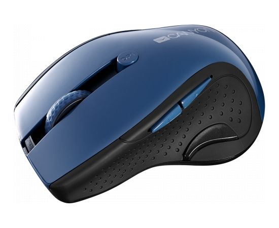 CANYON MW-01, 2.4GHz wireless mouse with 6 buttons, optical tracking - blue LED, DPI 1000/1200/1600, Blue Gray pearl glossy, 113x71x39.5mm, 0.07kg