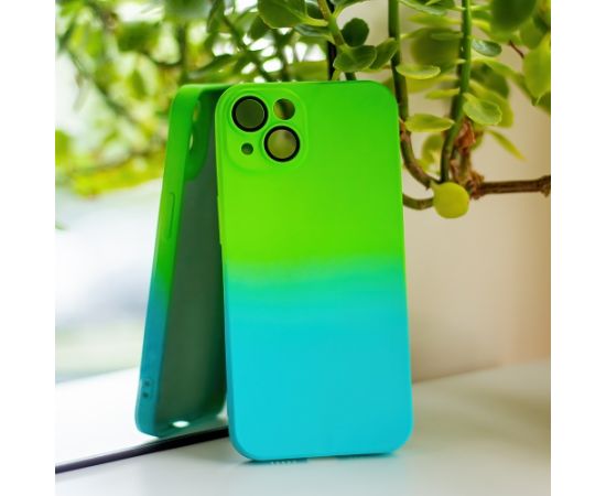 Fusion Neogradient case 3 силиконовый чехол для Samsung A346 Galaxy A34 5G зеленый голубой