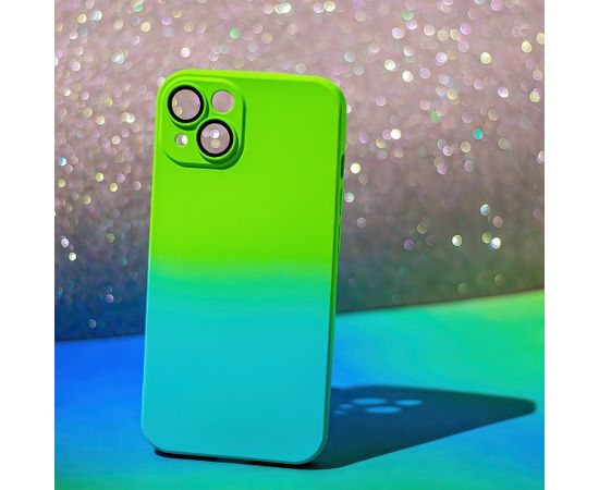 Fusion Neogradient case 3 силиконовый чехол для Apple iPhone 13 зеленый голубой