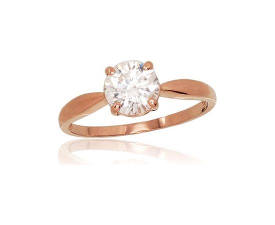 Золотое кольцо #1100808(Au-R)_CZ, Красное Золото 585°, Цирконы, Размер: 17.5, 2.01 гр.