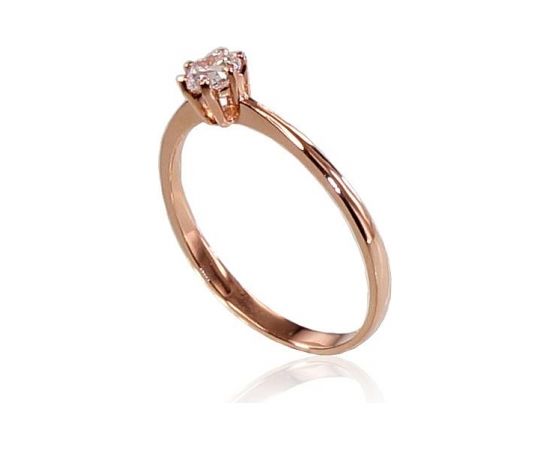 Золотое кольцо #1100345(Au-R)_CZ, Красное Золото 585°, Цирконы, Размер: 15.5, 1.25 гр.