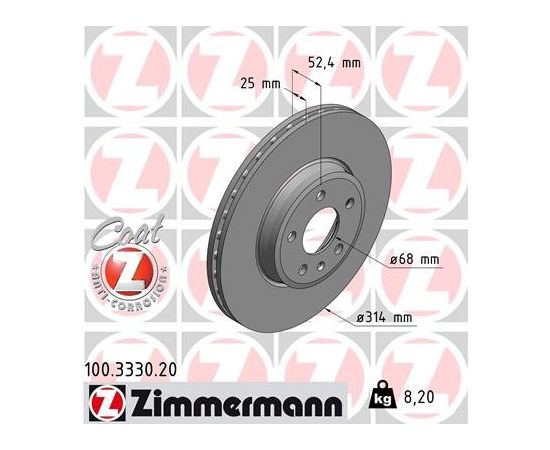 Zimmermann Bremžu disks 100.3330.20