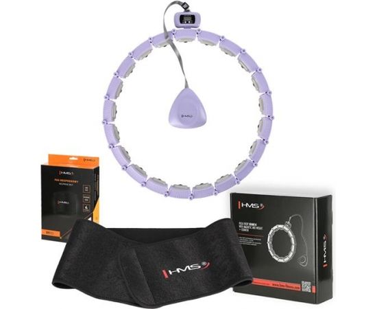 Komplekts HULA HOOP MAGNETIC VIOLET HHM14 WITH WEIGHT + COUNTER HMS + WAIST SUPPORT BR163 BLACK