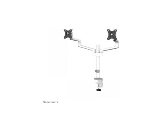 Newstar NEOMOUNTS SCREEN DESK MOUNT FOR TWO MONITORS, WHITE (CLAMP+GROMMET)