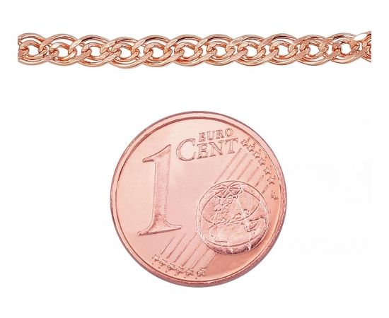 Золотая цепочка Мона-лиза 3 мм, облегченное, алмазная обработка граней #1400059(Au-R), Красное Золото 585°, длина: 55 см, 4.09 гр.