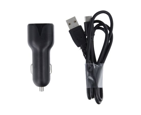 Maxlife MXCC-01 car charger 2x USB 2.4A black + USB-C cable