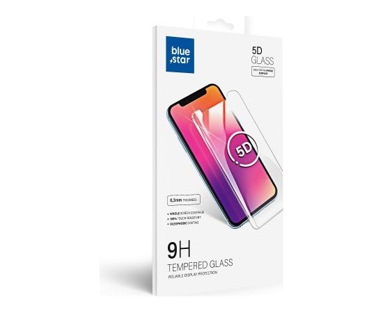 Blue Star 5D aizsargstikls pilnam ekrānam Huawei P30 melns