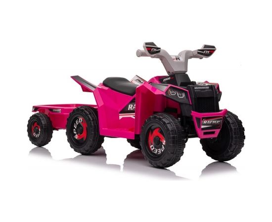 XMX630T elektriskais kvadracikls ar piekabi, rozā krāsā