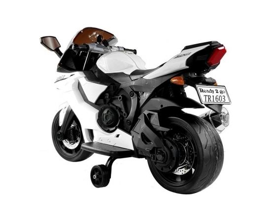 Lean Cars TR1603 Electric Ride-On Motorbike White