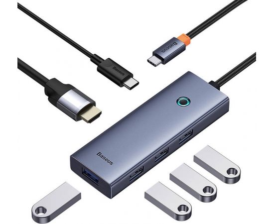 6in1 Hub Baseus  UltraJoy USB-C do HDMI4K@60Hz+4xUSB 3.0+PD (space grey)