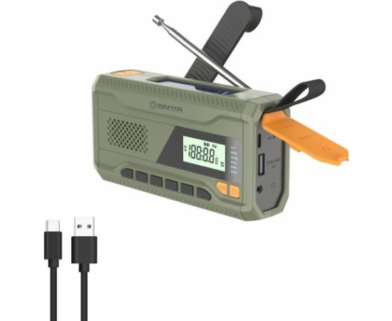 Portable alarm FM radio with solar panel Manta RDI401G