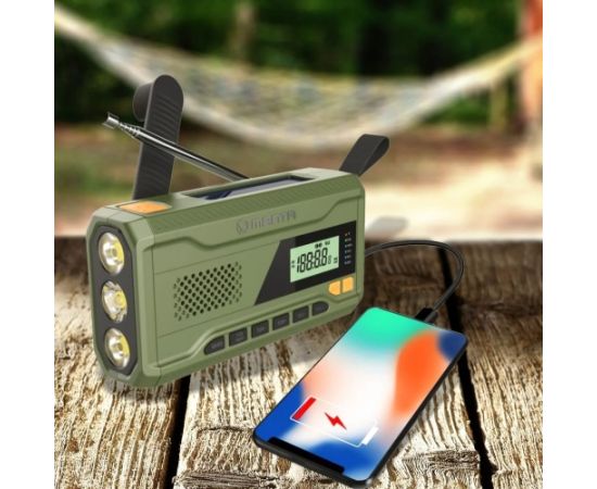 Portable alarm FM radio with solar panel Manta RDI401G