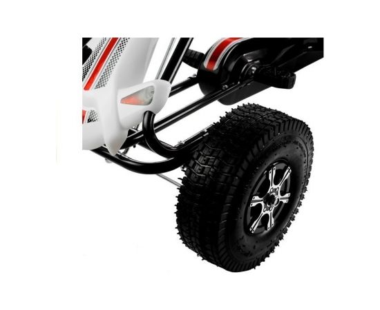 Import Leantoys Go-Cart Monster White/Black - Pumped Wheels With Hand Break