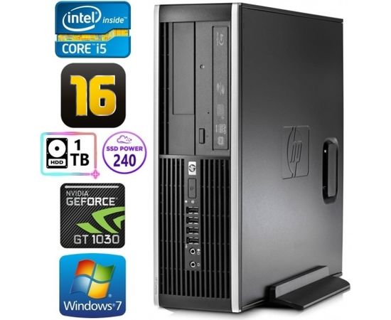 HP 8100 Elite SFF i5-750 16GB 240SSD+1TB GT1030 2GB DVD WIN7Pro