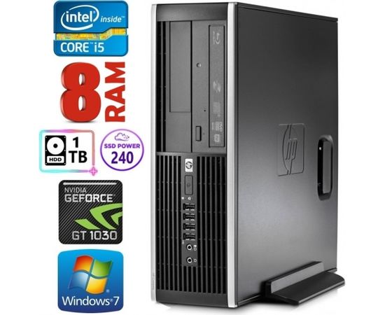 HP 8100 Elite SFF i5-750 8GB 240SSD+1TB GT1030 2GB DVD WIN7Pro