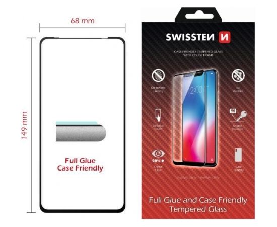 Swissten Full Face Tempered Glass Защитное стекло для экрана Huawei Nova 5T черный