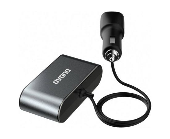 Car charger Dudao R1Pro, 2x USB, 3x lighter socket 12V (black)