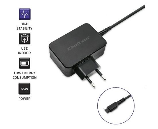 Qoltec 51027 Charger | 65W | 5-20.3V | 2-3.25A | USB type C | PD