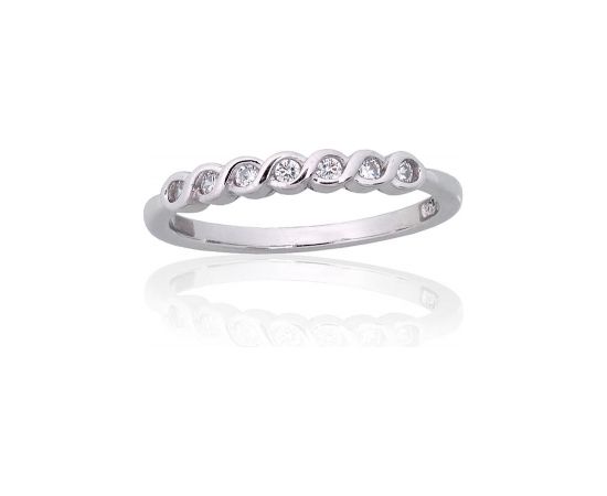 Серебряное кольцо #2101848(PRh-Gr)_CZ, Серебро 925°, родий (покрытие), Цирконы, Размер: 17, 1.7 гр.