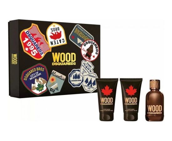 Dsquared2 Zestaw Dsquared2 Wood Pour Homme woda toaletowa 50ml + żel pod prysznic 50ml + balsam po goleniu 50ml