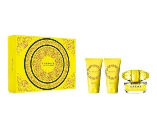 Dāvanu komplekts Versace Yellow Diamond (Tualetes ūdens 50ml + ķermeņa losjons 50ml + dušas želeja 50ml