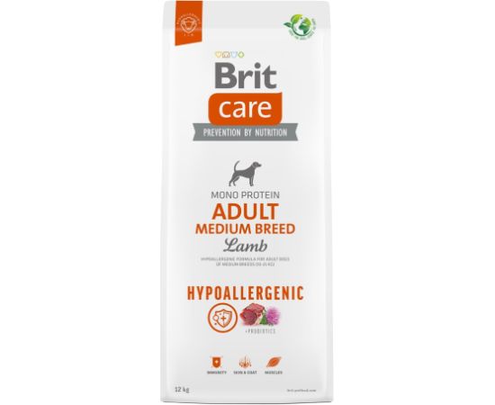 BRIT Care Hypoallergenic Adult Medium Breed Lamb - dry dog food - 12 kg + 2 kg