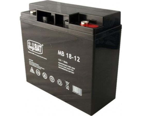 MPL megaBAT MB 18-12 UPS battery Lead-acid accumulator VRLA AGM Maintenance-free 12 V 18 Ah Black