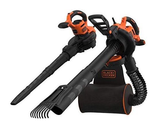 Black&decker BLACK + DECKER 3-in-1 electric leaf vacuum BEBLV301-QS, leaf vacuum / leaf blower (black / orange, 3,000 watts)