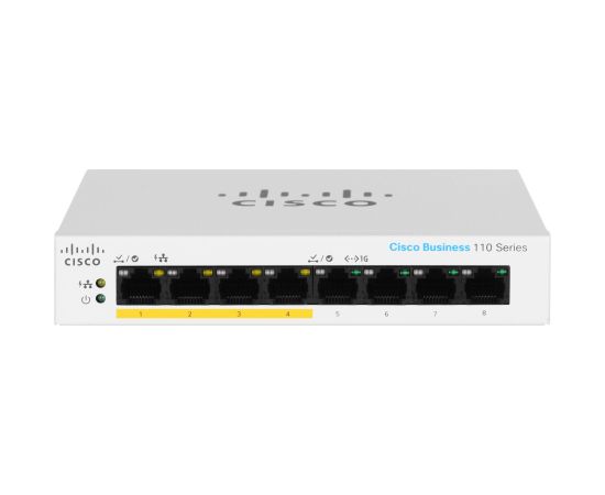 Cisco CBS110-8PP-D Unmanaged L2 Gigabit Ethernet (10/100/1000) Power over Ethernet (PoE) Grey