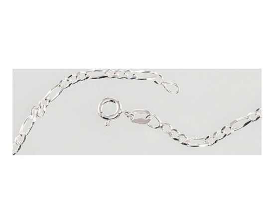 Серебряная цепочка Фигаро 2,2 мм, алмазная обработка граней #2400105, Серебро 925°, длина: 50 см, 5.6 гр.