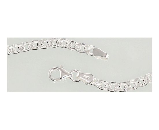 Серебряная цепочка Мона-лиза 3.1 мм, алмазная обработка граней #2400077, Серебро 925°, длина: 50 см, 9.8 гр.
