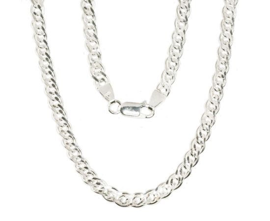 Серебряная цепочка Мона-лиза 4,9 мм, алмазная обработка граней #2400062, Серебро 925°, длина: 50 см, 16 гр.