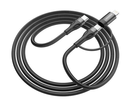 OEM Borofone Cable BX61 Source 2 in 1 - Type C to Type C + Lightning - PD 20W|60W 3A 1 metre black