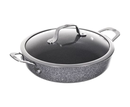 Induction deep frying pan with 2 handles BALLARINI Salina Granitium 24 cm 75002-811-0