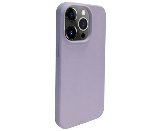 iLike iPhone 14 Pro Silicone plastic case Eco Print Design Flower Apple Purple