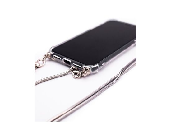 Evelatus Y6 2019 Silicone Transparent with Necklace TPU Strap Huawei Silver