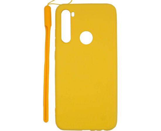 Evelatus Xiaomi Redmi Note 8 / Redmi Note 8 2021 Soft Touch Silicone Case with Strap Xiaomi Yellow