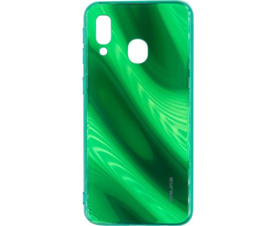 Evelatus Galaxy A40 Water Ripple Full Color Electroplating Tempered Glass Case Samsung Green